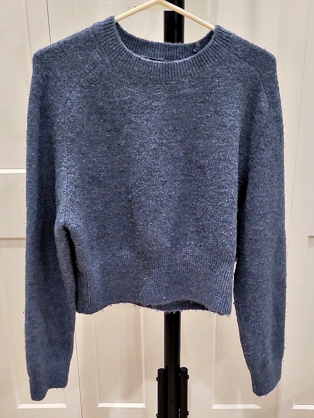 Zara Fuzzy Crewneck Sweater - Acrylic/Wool Blend